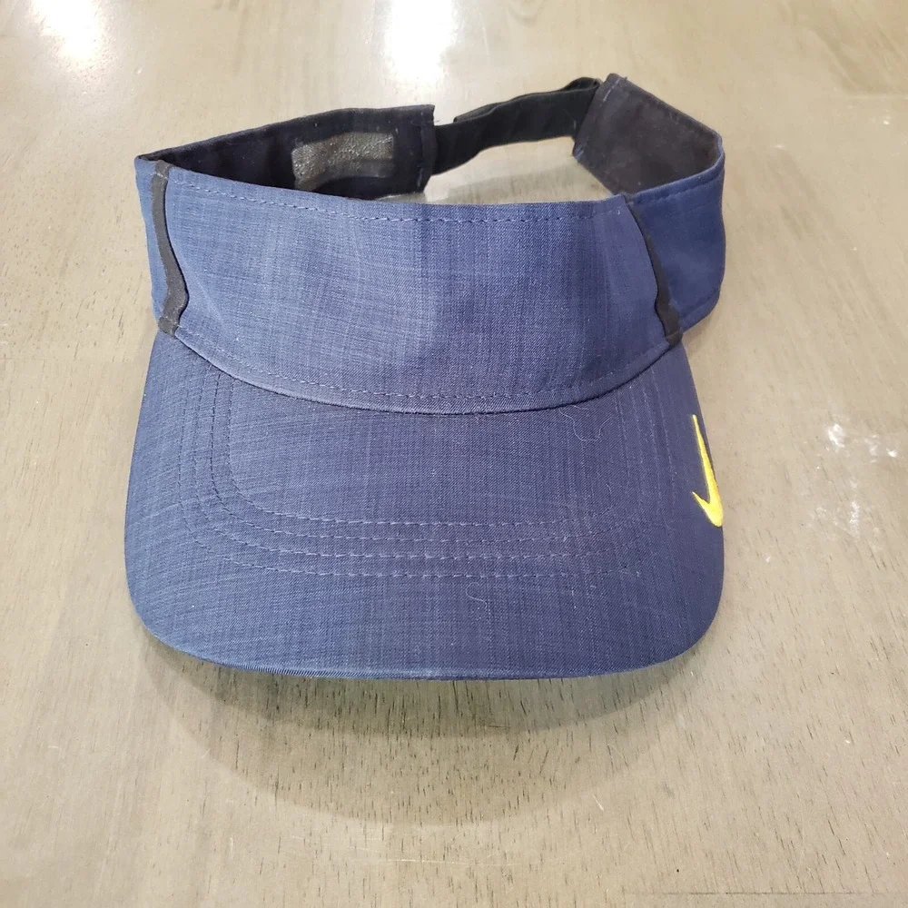 Nike Visor Hat Cap Mens Adjustable‎ Blue Yellow Golfer Lightweight Swoosh Adult